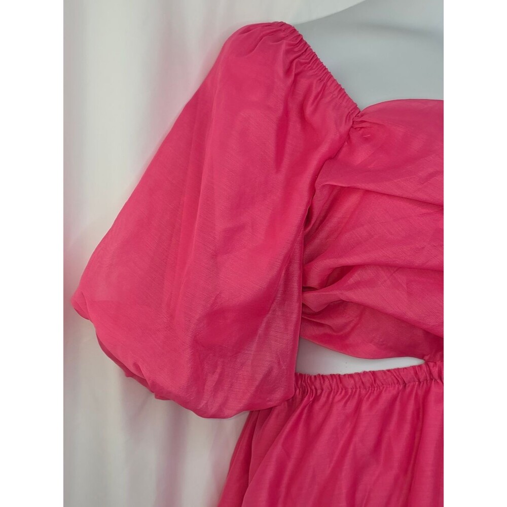 A New Day Size L Pink Puff Sleeve Cutout Bubble Dress 3804-CV - Picture 4 of 13